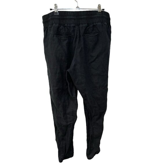 Athleta Cabo Linen Jogger Pants Black Distressed Women’s Size 8 - Picture 5 of 5
